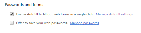 Google password manager.off